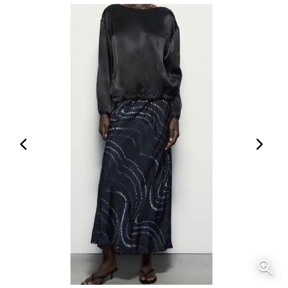ZARA navy slip skirt